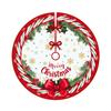 Christmas Tree Skirt Red Xmas Tree Ornaments, For Soft Plush Christmas Tree Mat With Snowy Pattern For Decorations Holiday Party