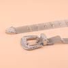 New Diamond Buckle Silver Metal Punk Belt Casual Women's Fashion Waist Chain European and American