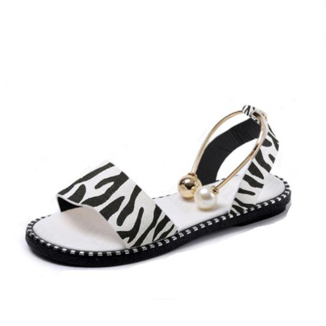 Summer Women Sandals Beaded Pearly Flat Casual Shoes For Women Shoes Sandalias Slippers Ladies Flip Flop Chaussure Femme