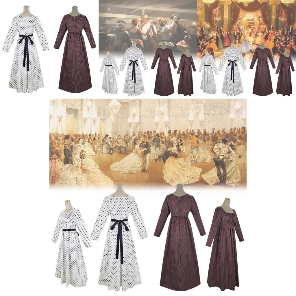 Vintage Polka Dot Halloween Costume Dress For Women Stage Performance