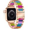 For Apple Watch Band Stainless Steel Apple Watch Bands, 10 Quick-release Watch Bands, Metal Three-bead Steel Watch Band