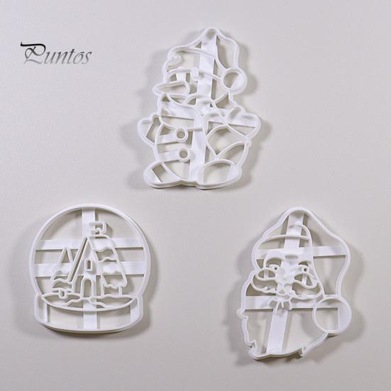 Snowman Shaped Cookie Mold Snowball Santa Claus Christmas Cutting Reusable Festive DIY Biscuit for Holiday Party Exquisite Workmanship