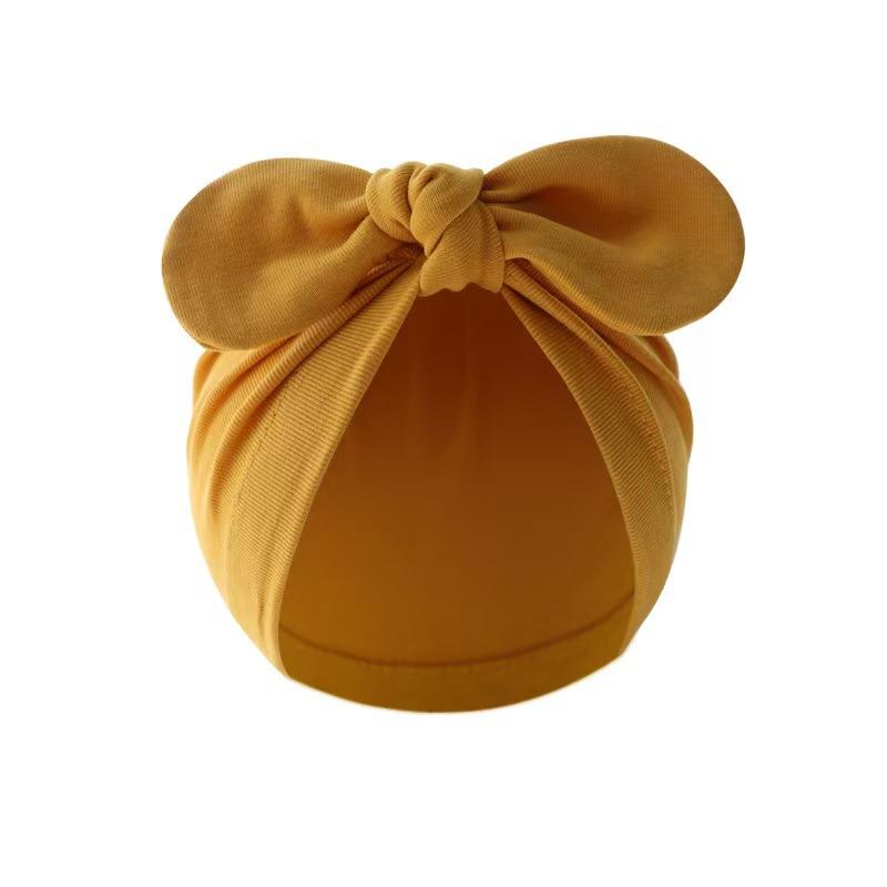 New fashion children's rabbit ear bow multi-color soft baby fetal hat baby spring and autumn hat