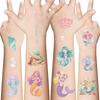 New Cartoon Mermaid Series Glitter Pink Tattoo Stickers Waterproof Party Gift Funny Face Stickers