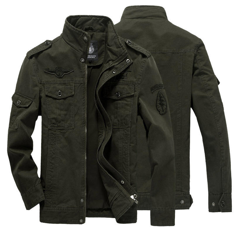 Autumn and winter new men's jackets, military casual jackets, large size men's cotton jackets, long sleeves