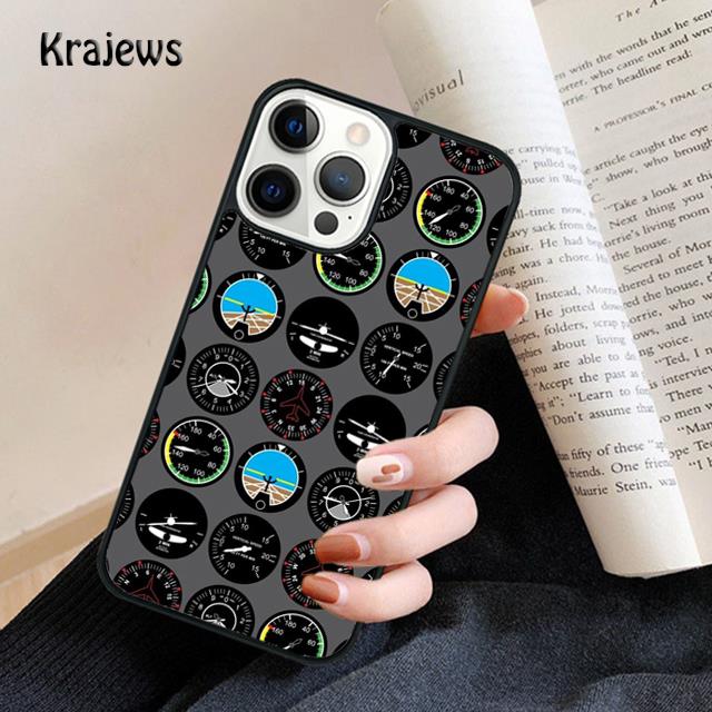 Aviation Airplane Instrument Soft Phone Case For IPhone 18 17 Air 16 15 14 Max Plus 11 12 13 Pro Max Phone Cover Fundas