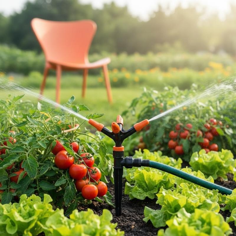 Garden Lawn Sprinkler Nozzle 360 Degree Rotating Head Automatic Water Spray Long Lasting for Outdoor Irrigation
