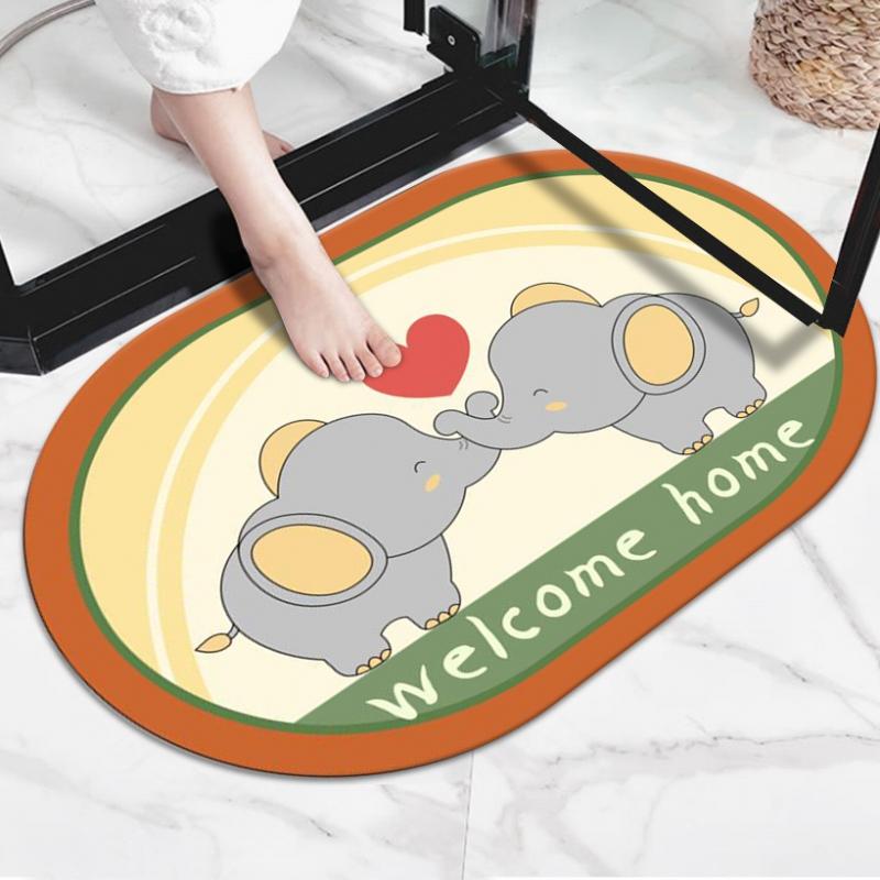 Soft diatom mud bathroom absorbent floor mat toilet non-slip mat household door mat kitchen dirt-resistant foot mat