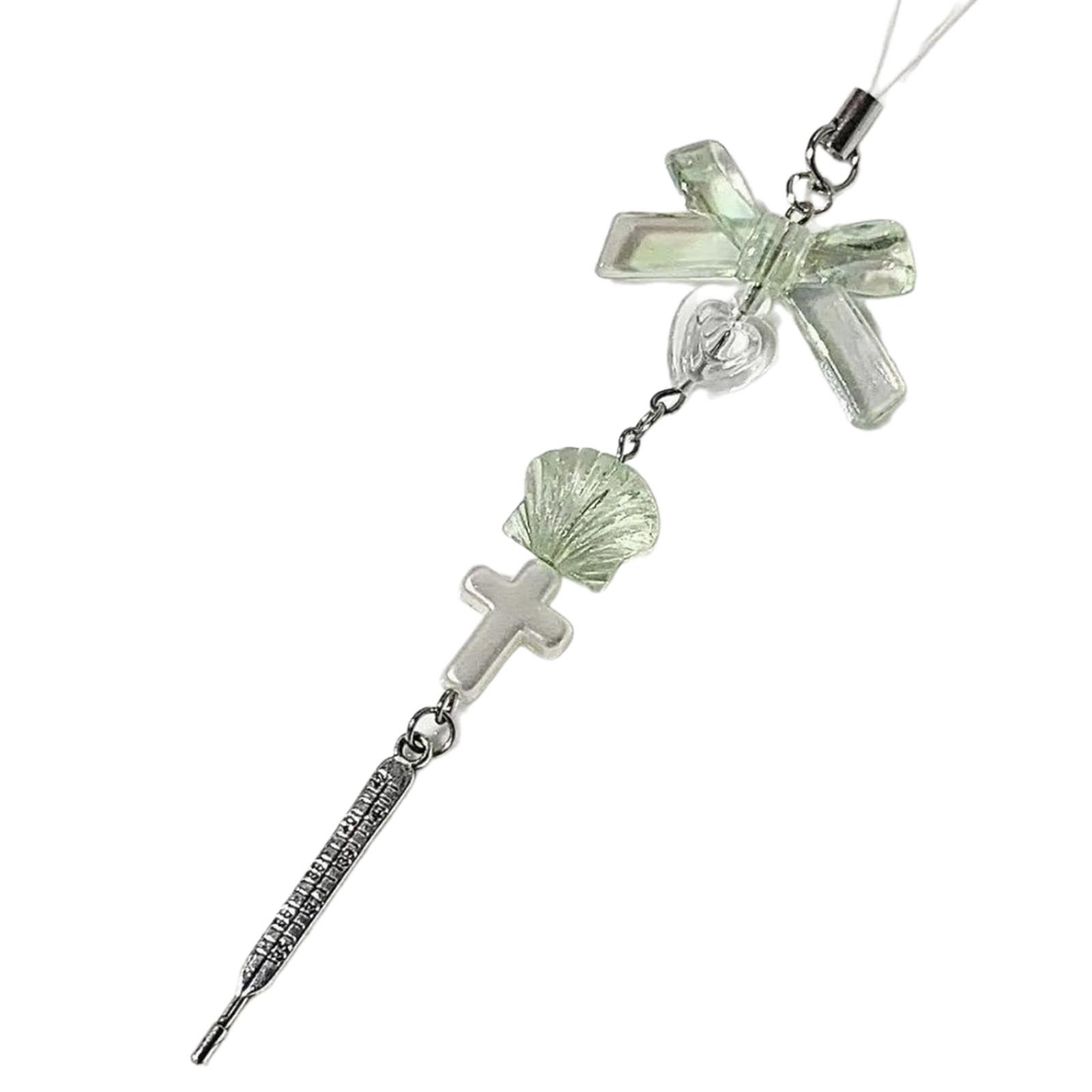 

Милый брелок-подвеска с бантиком и бусиной-сердечком для сумки, телефона, женского рюкзака, сумочки, очаровательное подвесное украшение 10