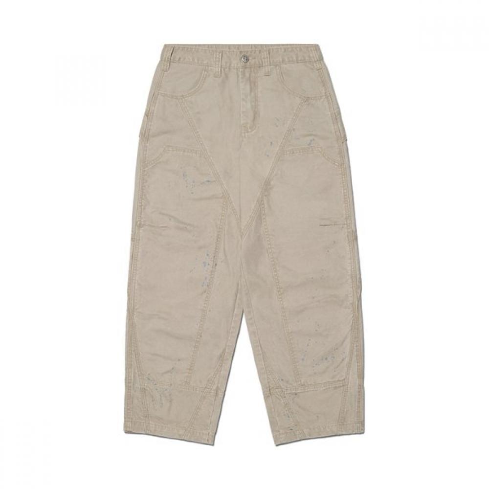 Nomanual Painted Double Knee Pants   Washed Beige S