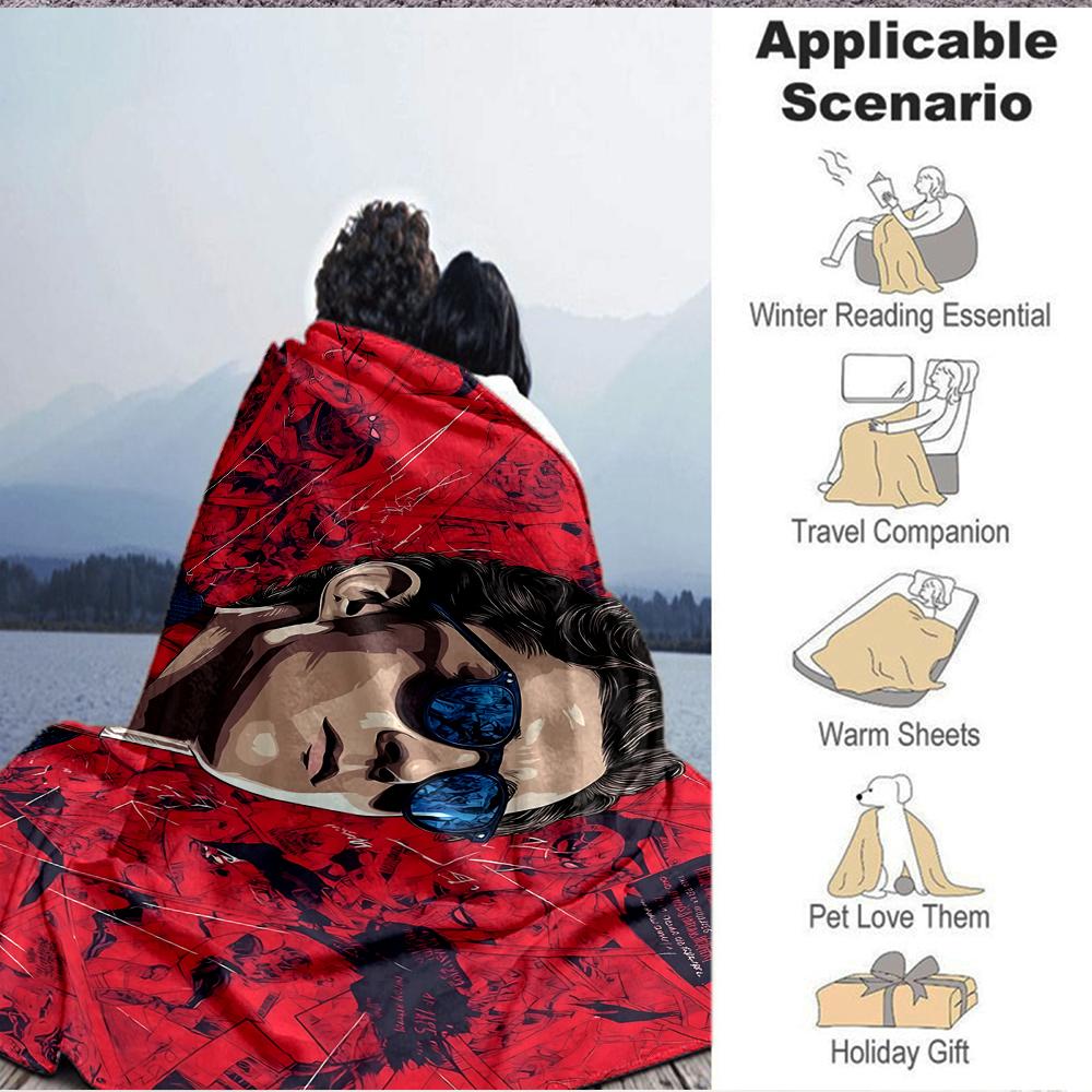 1Pc Spiderman Web Shadows Flannel Blanket, Soft And Comfortable, Casual Warm, Camping Travel, Christmas, Halloween Xmas Gift S1897