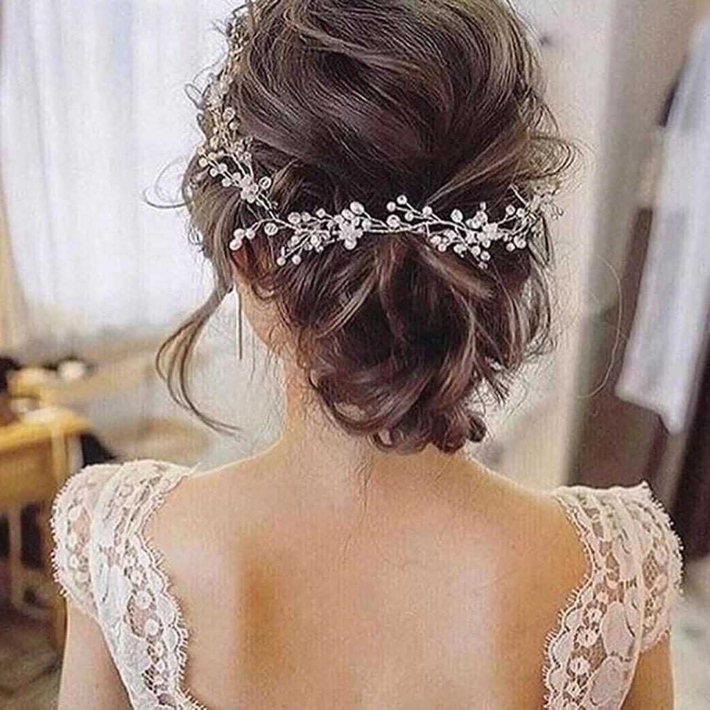 Bridal Headdress Handmade Pearl Hair Vine - 0.5/1.5m Beaded Headband