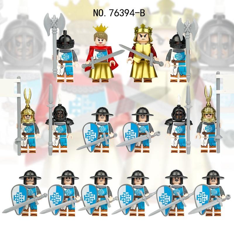 Four Knight Dolls Roman Century 76394 Xiangjiang Small Particle Assembled Building Block Toy Weapons