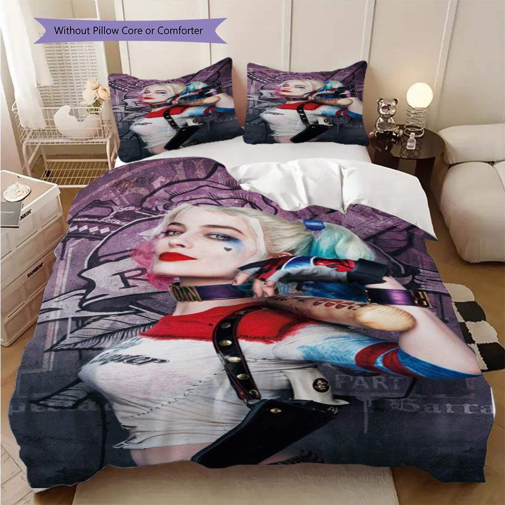 Harley Quinn'S Urban Adventure Threepiece Set 1 Duvet Cover 2 Pillowcase Without Core Duvet Cover And Pillowcase Bedding Set