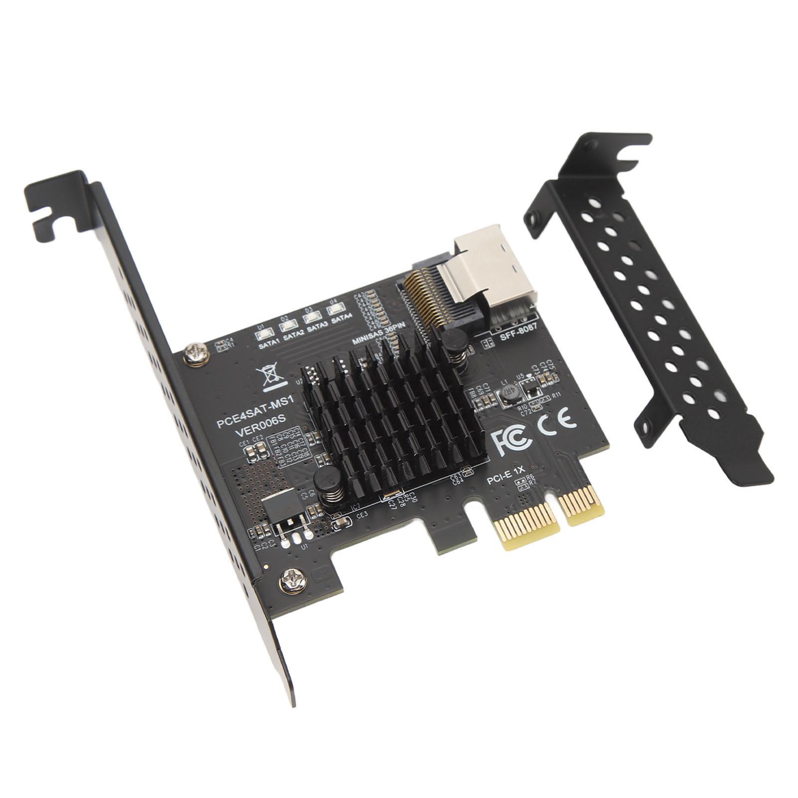 

PCIe to SATA 3.0 Expansion Card 6Gbps MINI SAS36 PIN SFF 8087 Output PCIe SATA 3.0 Controller Card for Desktop Chassis