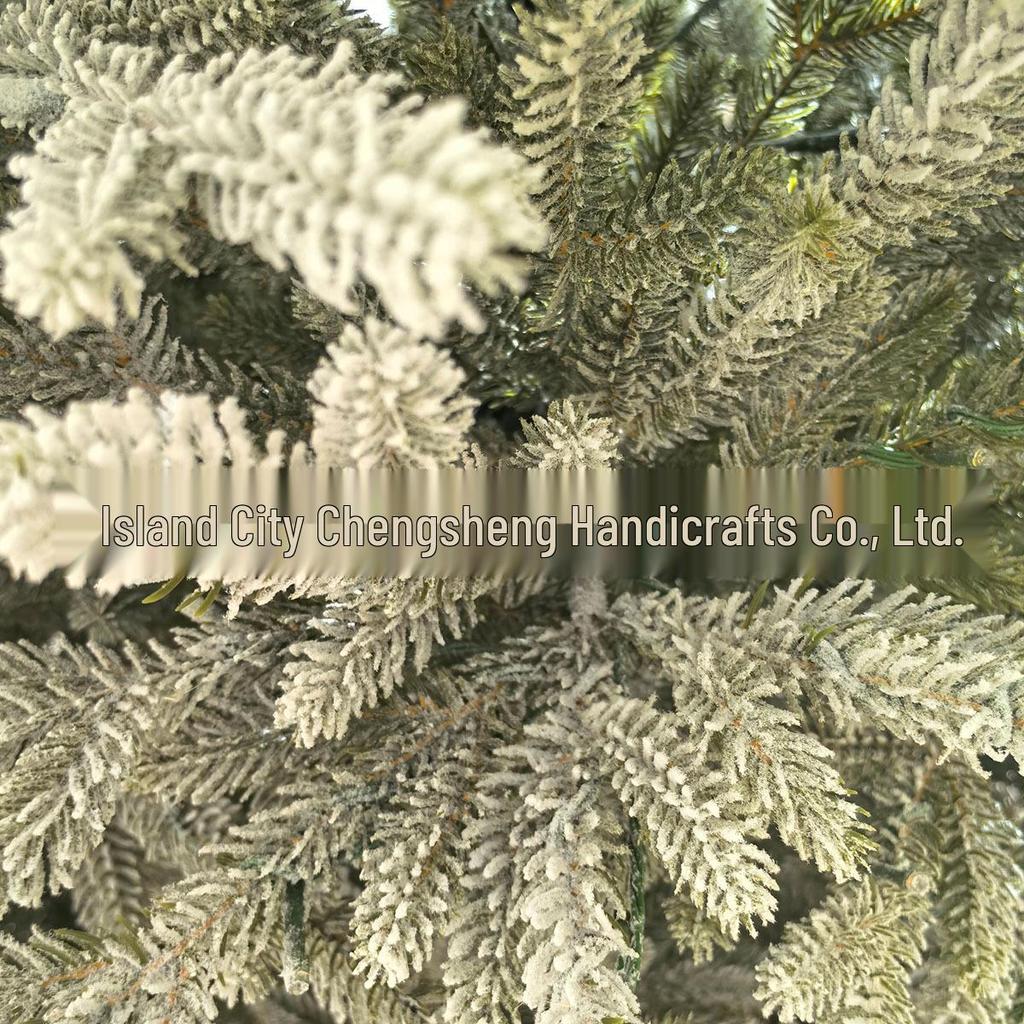 European Style Flocked Christmas Tree with Minimal Snow for Living Room Decor