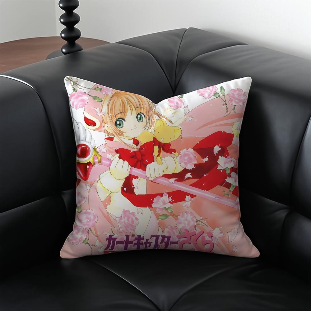 Anime CCardcaptor SSakura Cushion Cover Pillow Case Antidustmite Invisible zipper silky plush cushion