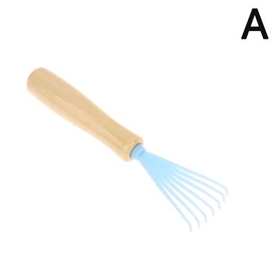 Manico in Legno Mini Spazzola per Capelli Pulitore Rastrello Pulizia Spazzola per Capelli Rimuovi Sporco Pettine Strumento Rimuovi Incorporato Uso Domestico e da Salone