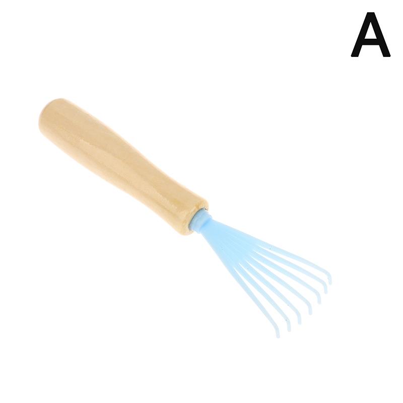 

Міні-щітка для чищення волосся з дерев яною ручкою, граблі для чищення гребінця, гребінець для видалення бруду з волосся, вбудований інструмент для видалення, для домашнього та салонного використання A