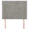 VidaXL Tête de lit avec oreilles Gris clair 93x16x118-128 cm Velours3119476