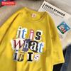 Fashion Cotton WomenS TShirts It Is What Funny Letter Printing Tops Oversize ONeck Soft Short Sleeve Summer Female Clothes