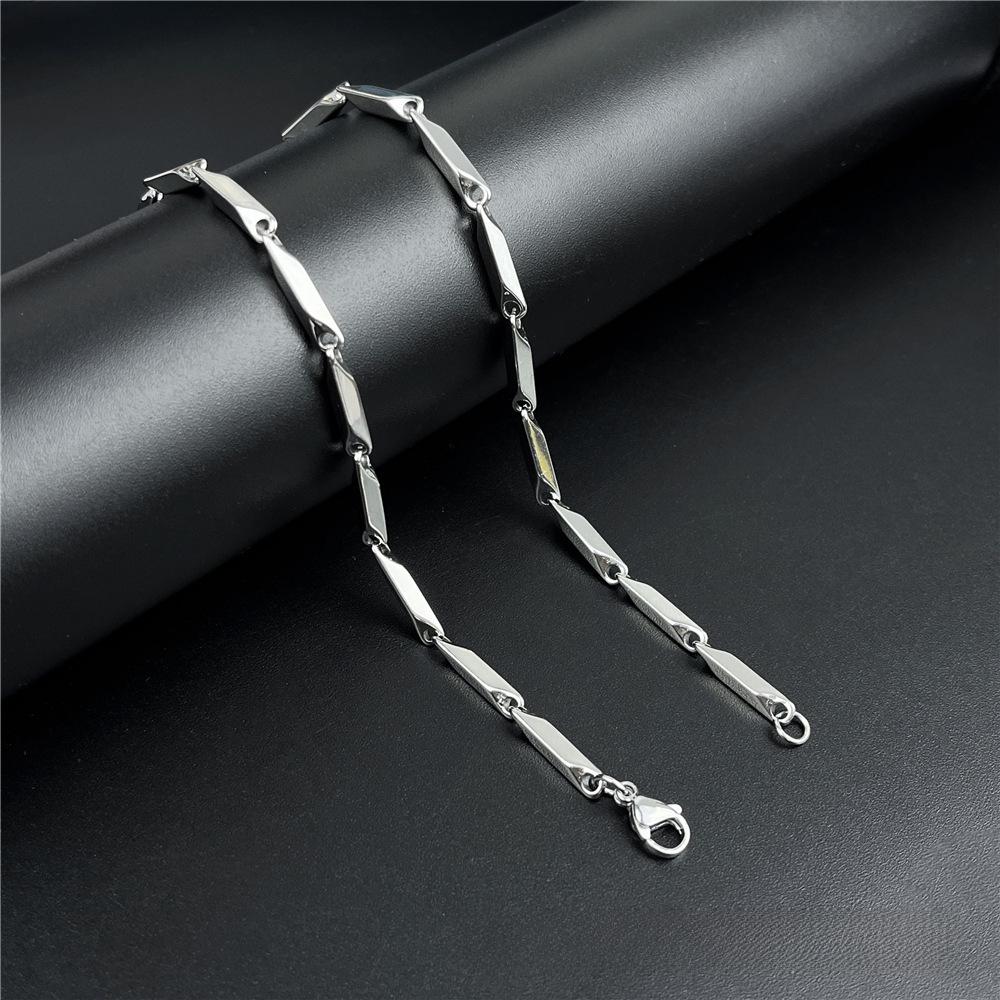 

Унисекс-колье из титановой стали с кубинской цепочкой — стиль хип-хоп, дизайн в виде змеиной кости, универсальная цепочка на ключицу