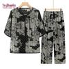 YUZHAOLIN Summer Two-Piece Set for Elderly Women
