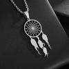 Stainless Steel Tassel Long Dream Catcher Pendant Necklace Fashion Women Retro Bohemian Ethnic Style Lucky Jewelry