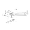 HOZAN Monkey Jaw Opening Lightest in its with Graduations and Convenient for Continuous Made in Nominal Size 150 Wrench, 0-24mm, Class, 110g, Grip,