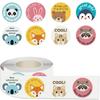 500 Pcs/Roll Motivational Animal Cartoon Stickers Fun Rewards Colorful Animals Round Roll Stickers Kids DIY Water Cups Decals