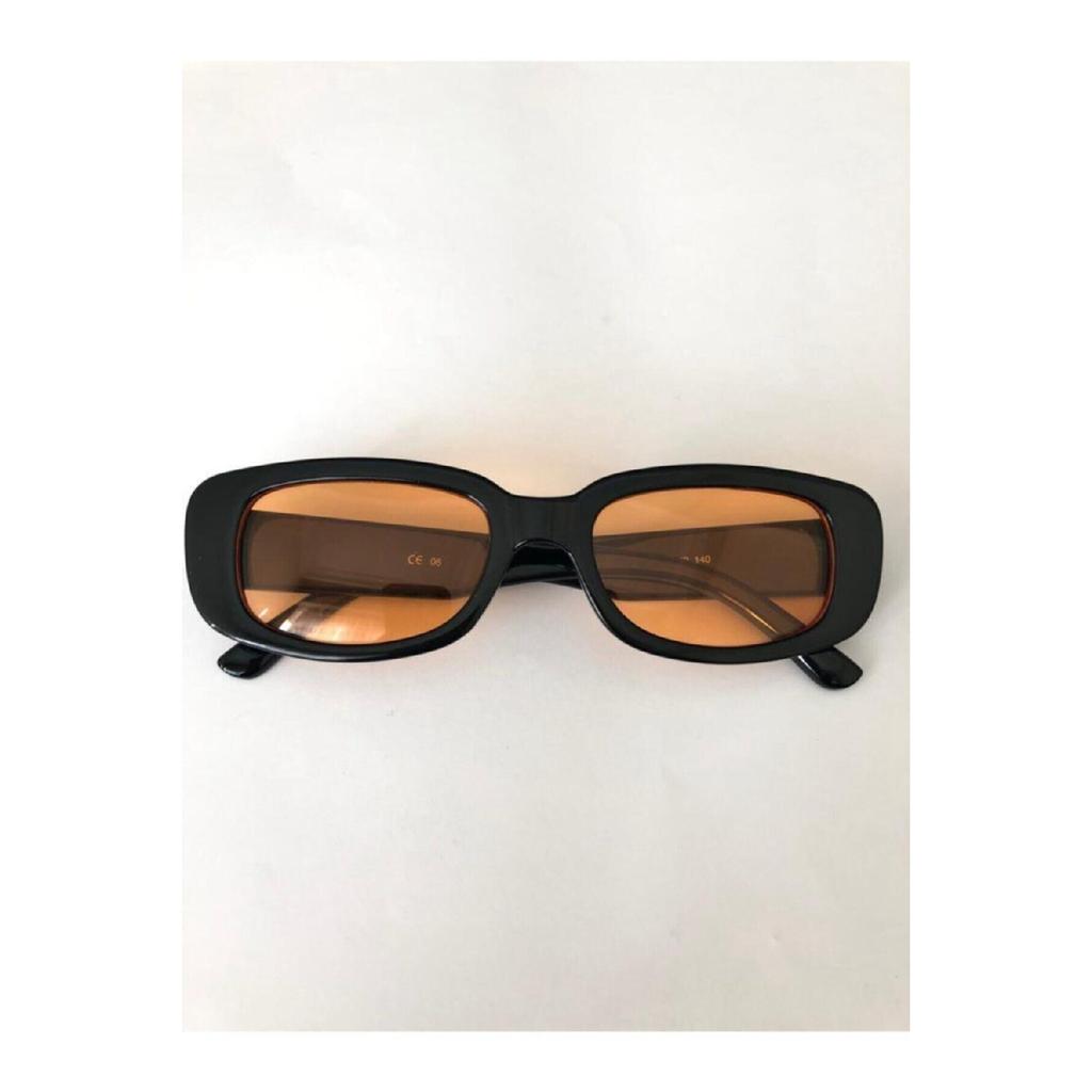 Unisex Black Square Rectangle Vintage-retro Sunglasses