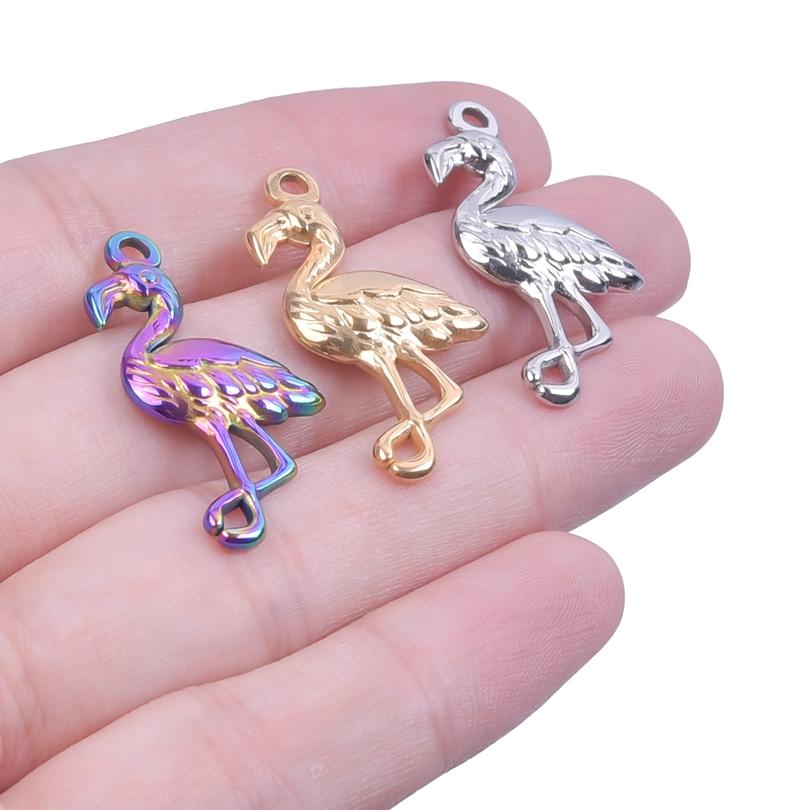 6pcs/Lot Animal Pendant Hummingbird Charms For Jewelry Making Earrings Necklace Stainless Steel Charm Cute Accessories Materials