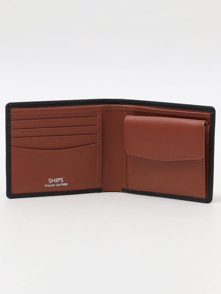 Ships Saffiano Leather Two-Tone Bifold Wallet for Men, Brown, 110030689, Available Online First