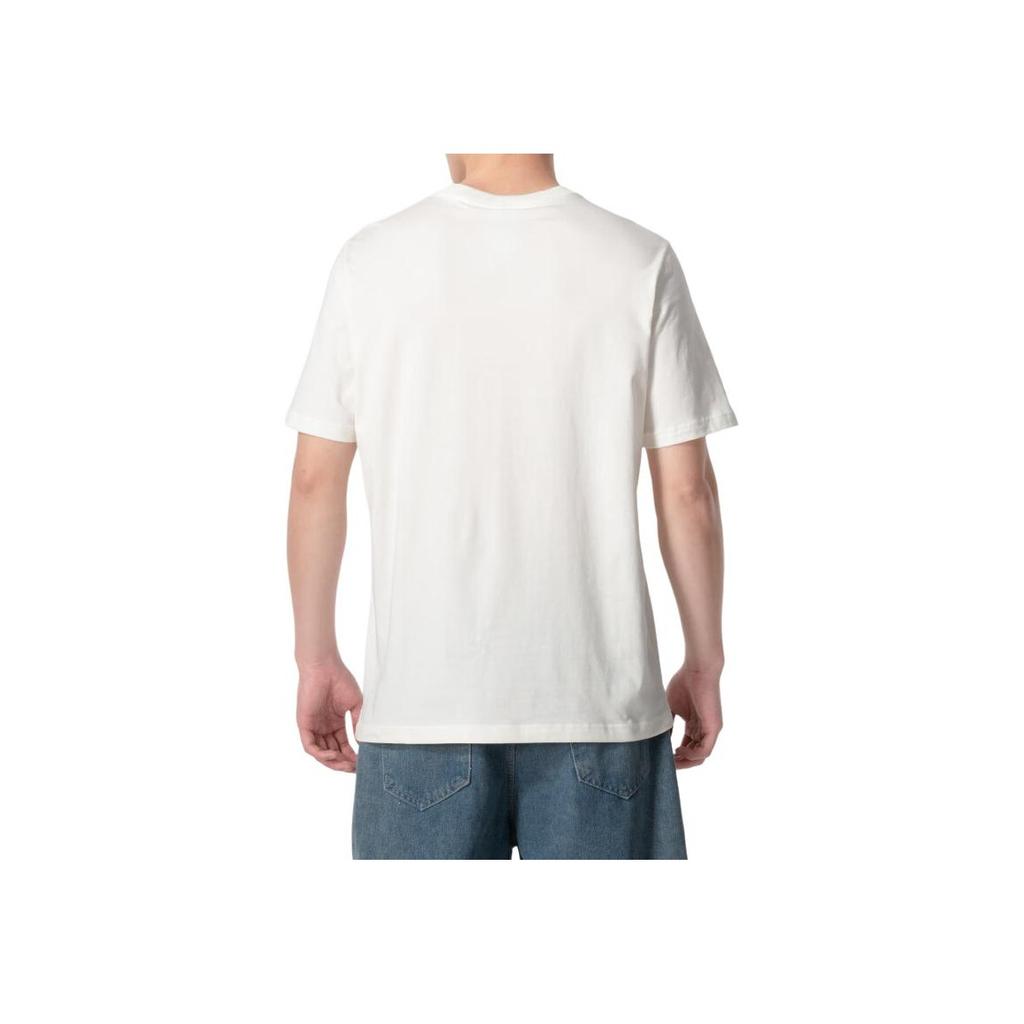 adidas Tricou Essentials din jerseu simplu, cu logo mic brodat, culoarea off-white, pentru bărbați, Streetwear IS1318
