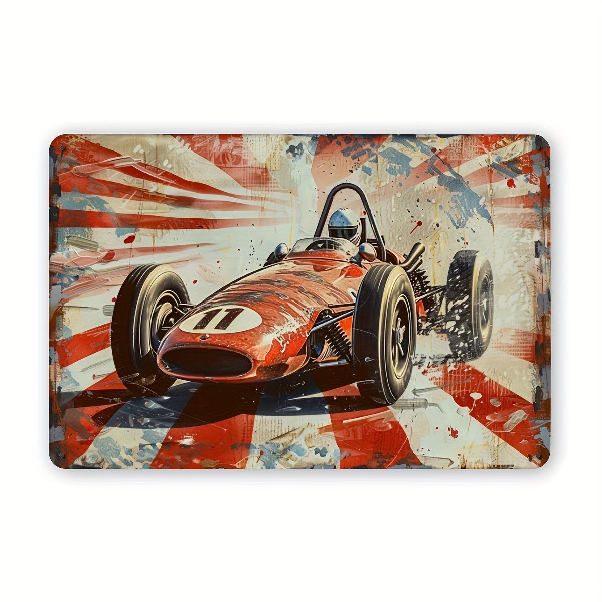 

Racing Car Metal Tin Sign Durable Iron Wall Decor for Home Bar Garage Garden 20x30cm（7.8x11.8inch）