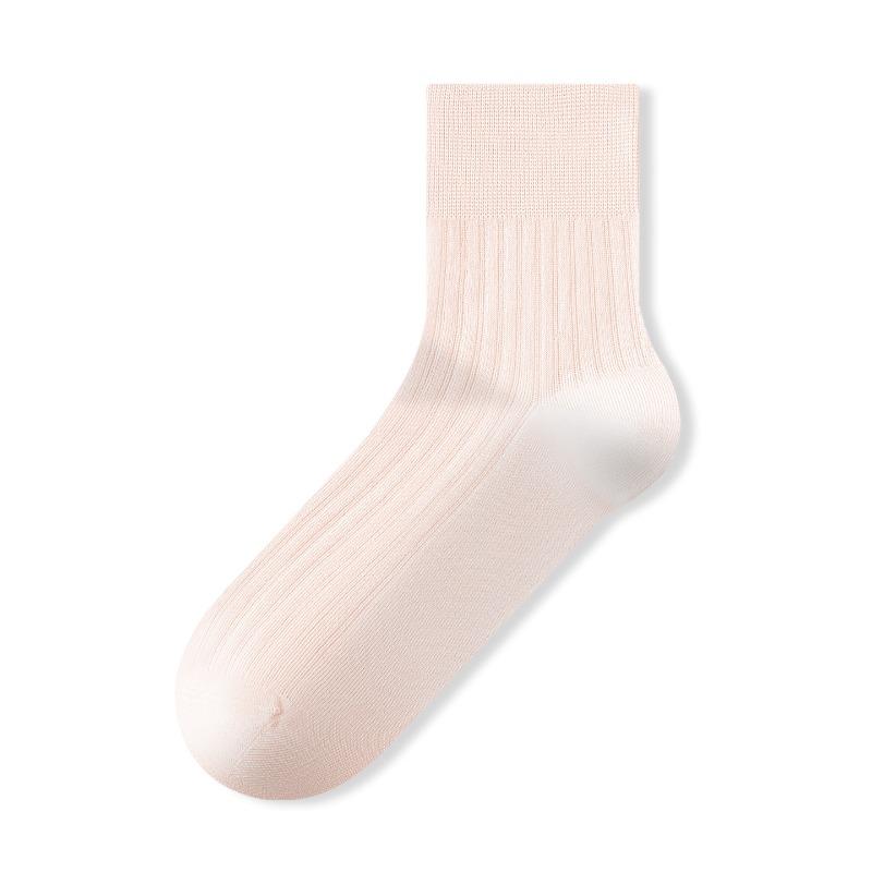 Silk Stockings for Children, Summer Lightweight Model, Ice-silk with Cooling Effect, Mesh Pattern, Breathable, Pure Color, Mid-calf Length Socks
