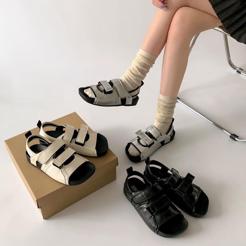 Retro Shoes One-line Thick-soled Sandals New Style Sandals
