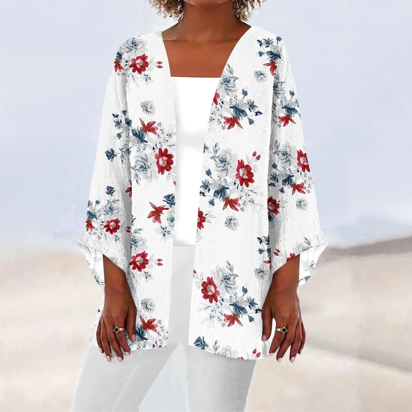 

Женская повседневная модная легкая куртка средней длины с принтом в стиле ретро, ​​кардиган S красный