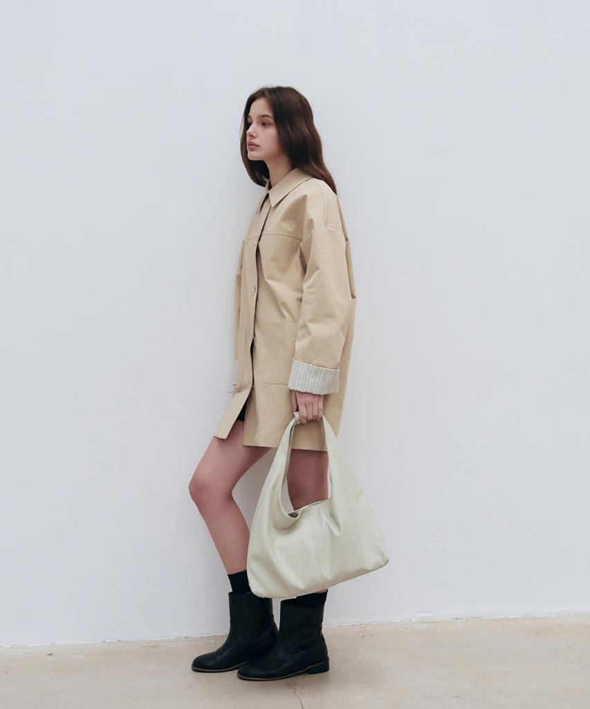 Loeil Point Half Trench Coat - Beige
