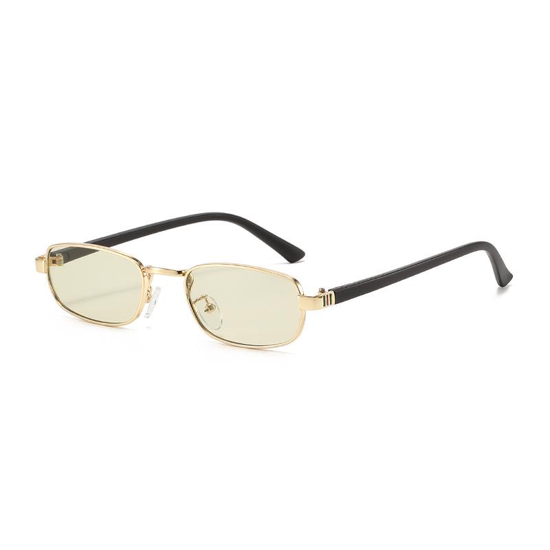 Vintage European & American Small Square Metal Sunglasses - Women's Trendy, Versatile Retro Style