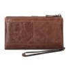Vintage Crazy Horse Cowhide RFID Anti-theft Brush Men's Wallet Long Men's Zipper Bag