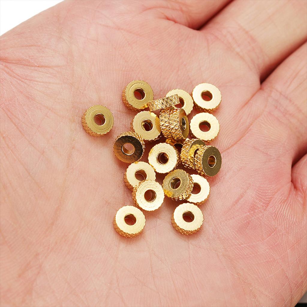 10/20PCs 6mm Stainless Steel Beads Goldenflat Round Plaid Pattern Spacer Beads For Jewelry Making Diy Bracelet Necklace Findings