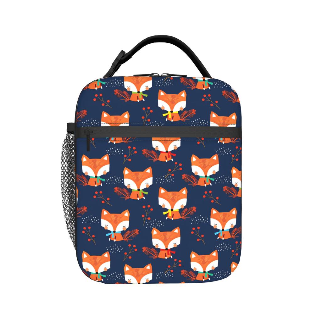 Cute Fox Lunch Bag For Adult Print Lunch Box Fun Picnic Cooler Bag Portable Oxford Thermal Tote Handbags