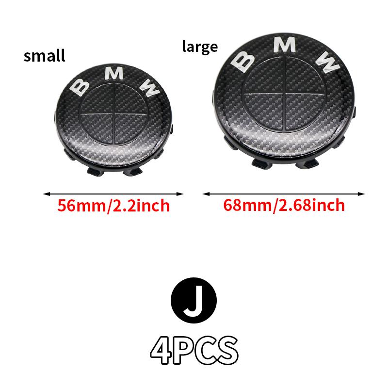 4 Stück 56mm 68mm Felgendeckel für BMW 50. Jubiläum M Power Karbonfaser Felgennabe Emblem Abzeichen E46 E90 F10 F30 G20 X5