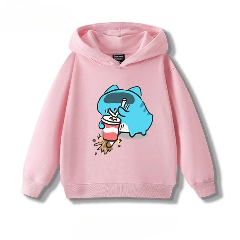 Neue lustige und schöne Kleidung mit Bugcat Capoo Emoji-Aufdruck für Kinder, modischer warmer Hoodie für Herbst und Winter für Jungen und Mädchen