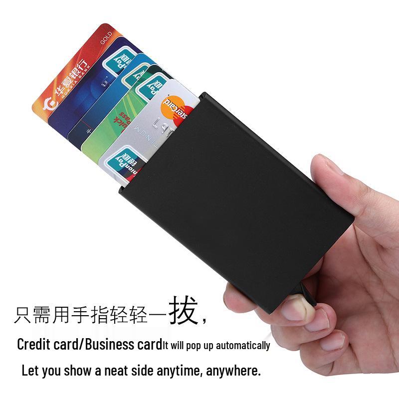 Aluminum Alloy Anti-Theft Automatic Pop-Up Credit Card Holder