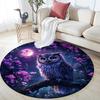 Night Owl Round Area Rug,Carpet Rug for Living Room Bedroom Sofa Playroom Decor,Non-slip Floor Mat