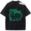 Oversize Vintage Washed Pokemon T Shirt Cosmic Espeon Umbreon Purple Blue Starry Night Graffiti Streetwear Casual Tee