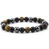 Cross-border Tiger Eye & Hematite Obsidian Beaded Men's Fashion Bracelet