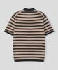 BLACK MOMENT Daily Striped Collared Knit Polo [Khaki Mix]